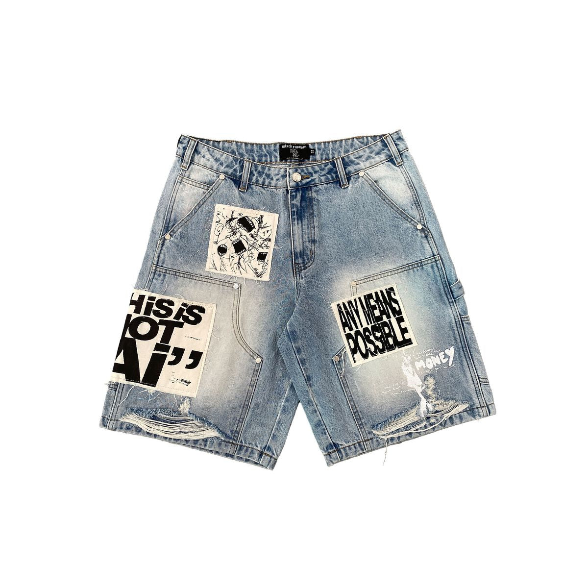 - MIXED EMOTIONS - DENIM SHORTS BLUE IA 🥶
