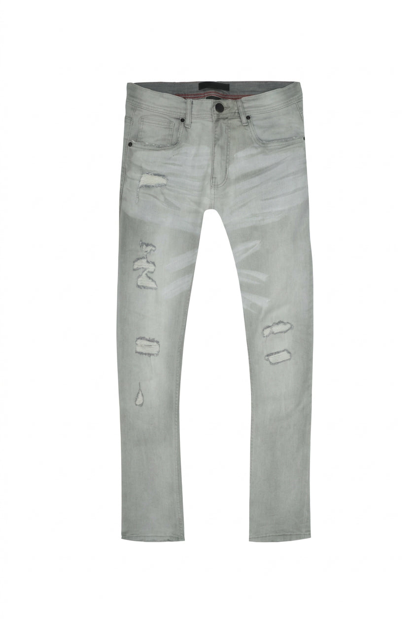 - Dallas Ripped Straight Jeans grey