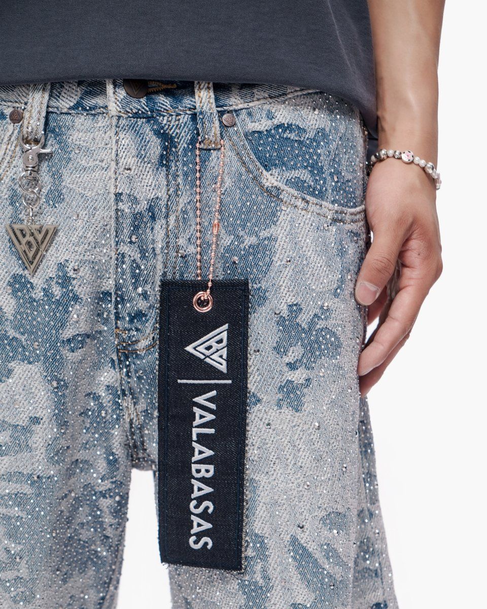 - VALABASAS JEANS - VÉRTIGO SHORT BLUE WHITE 🥶🥶