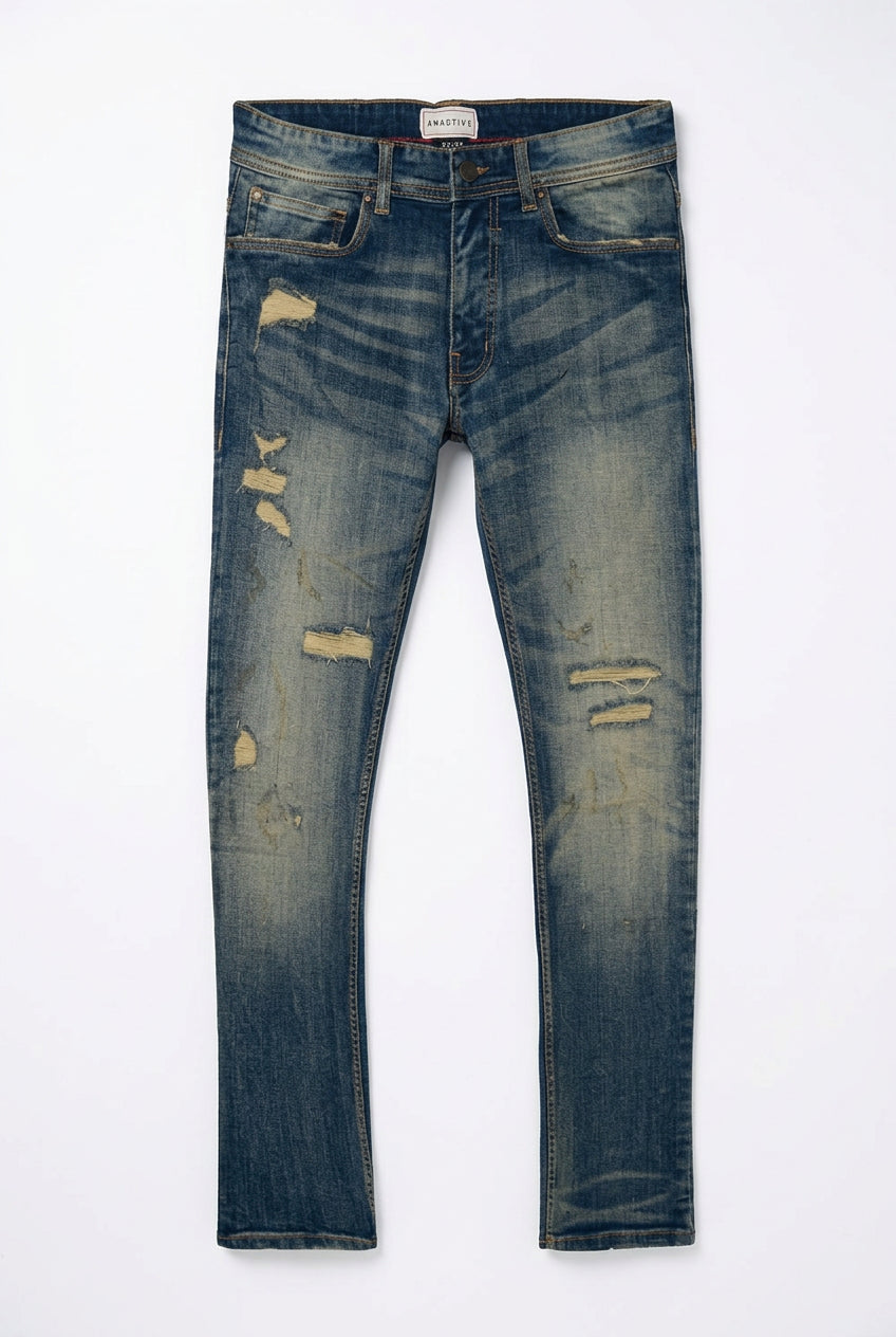 Dallas Ripped Straight Jeans blue vintage