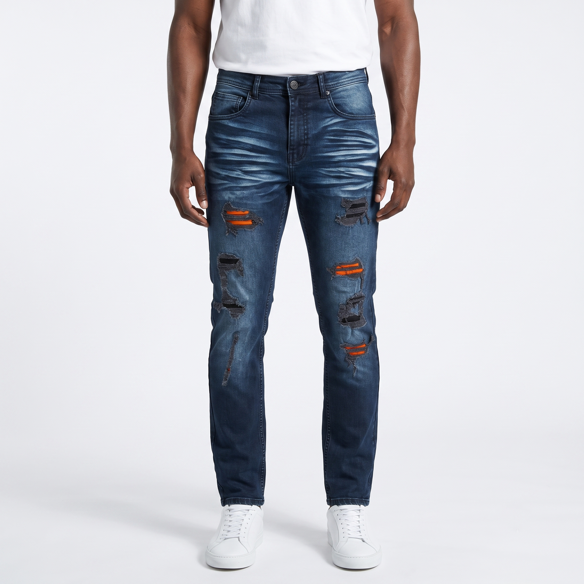 Color Backing Jeans Orange