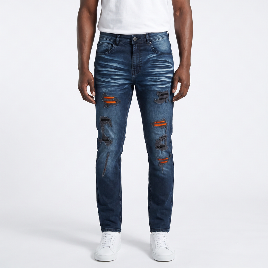 Color Backing Jeans Orange