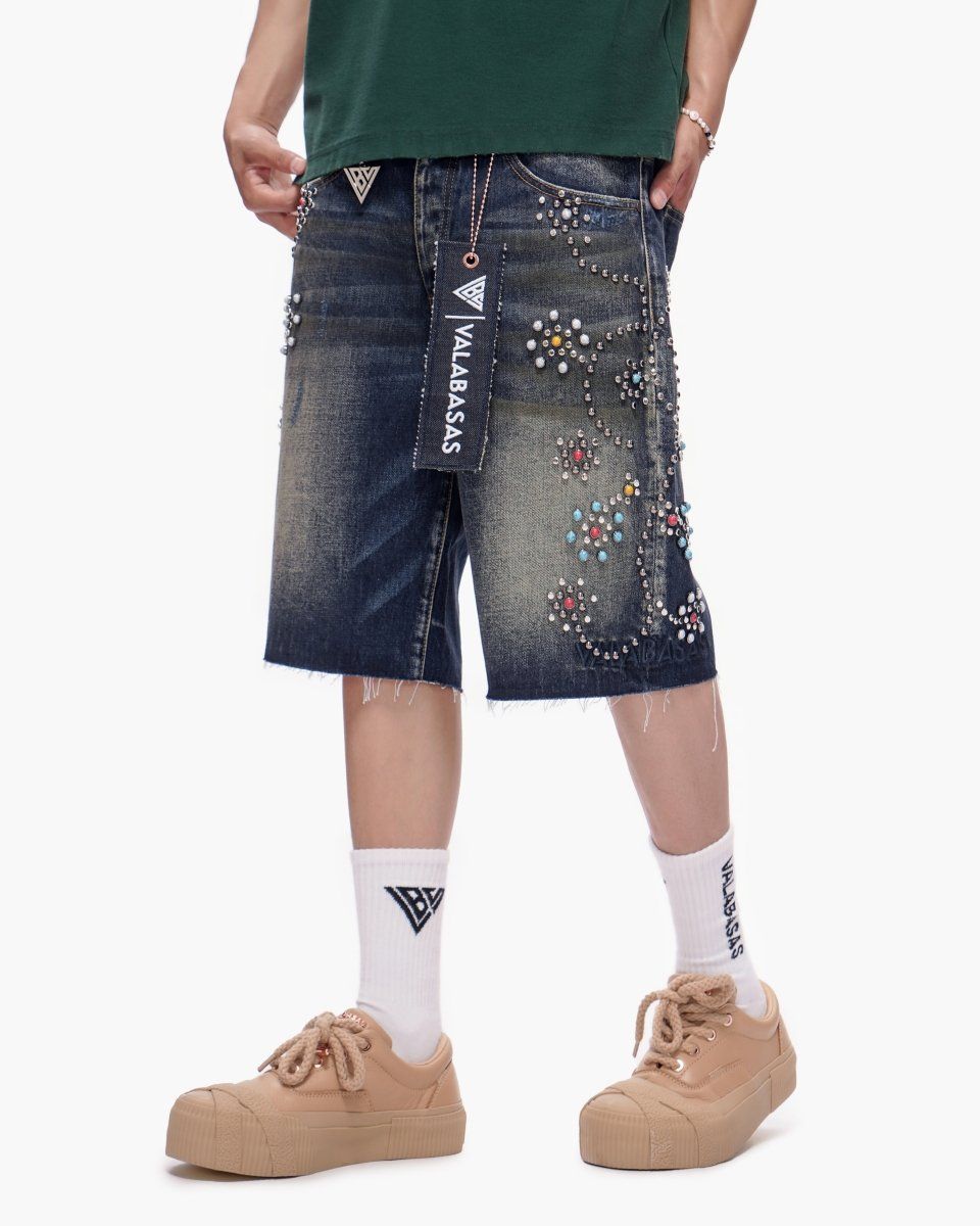 - VALABASAS JEANS - MUSE SHORTS DARK BLUE 🔥