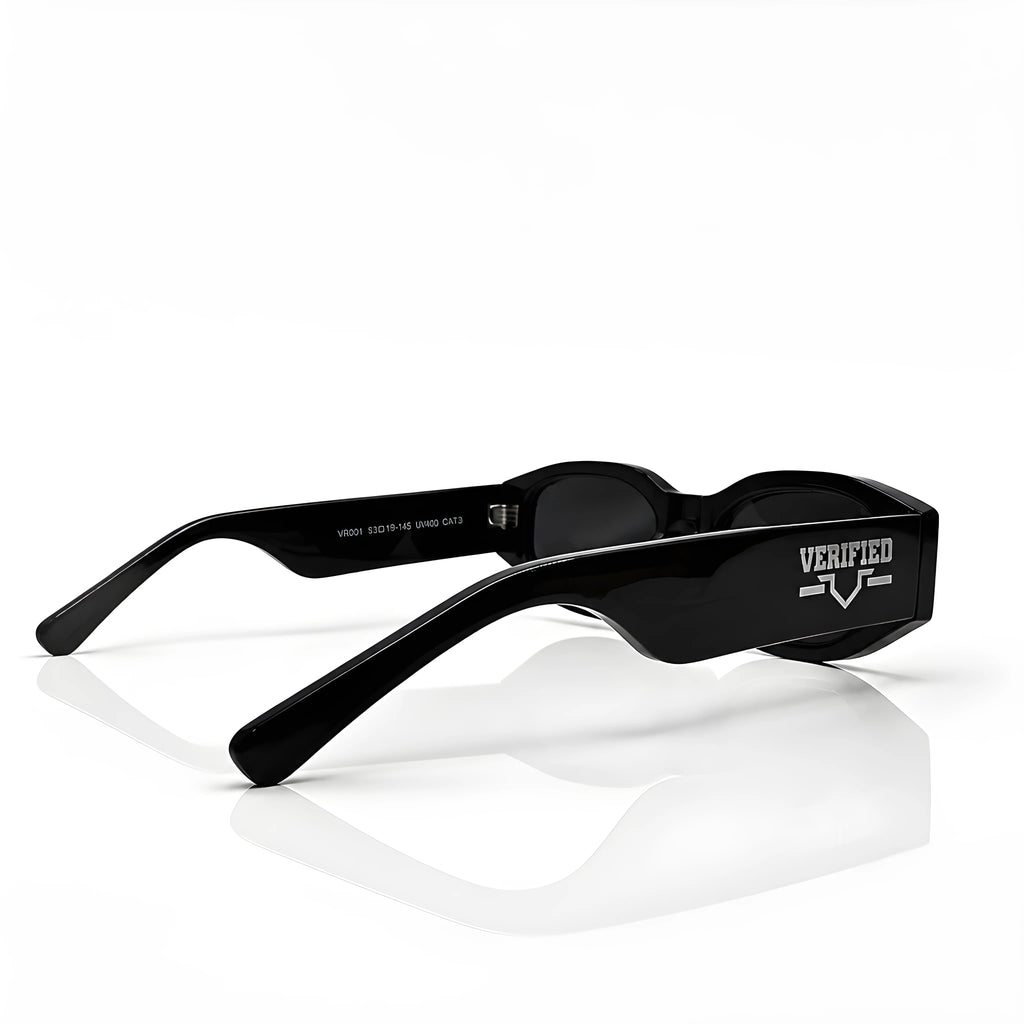 VERIFIED Round-Frame Recycled Acetate Sunglasses 'Black'