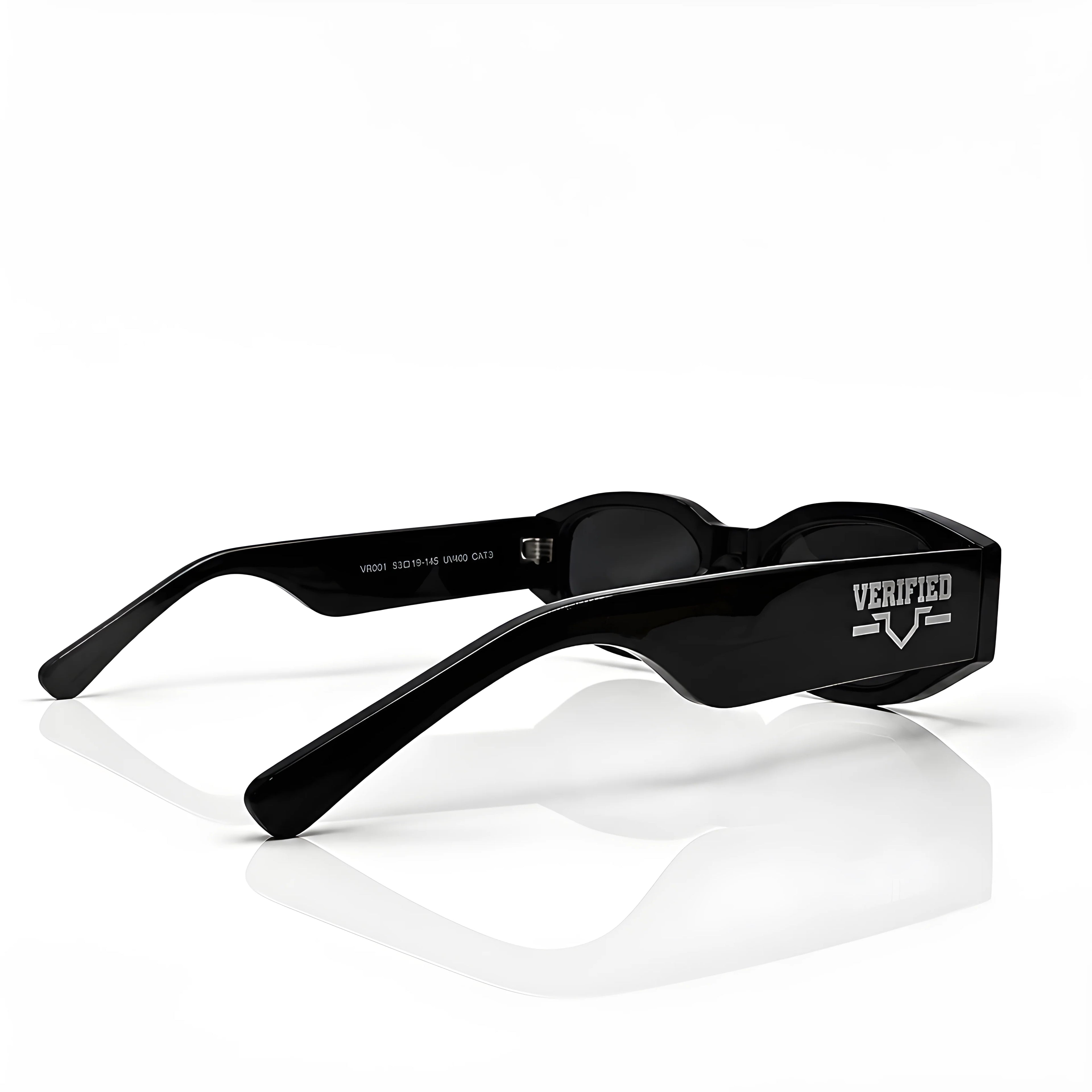 VERIFIED Round-Frame Recycled Acetate Sunglasses 'Black'