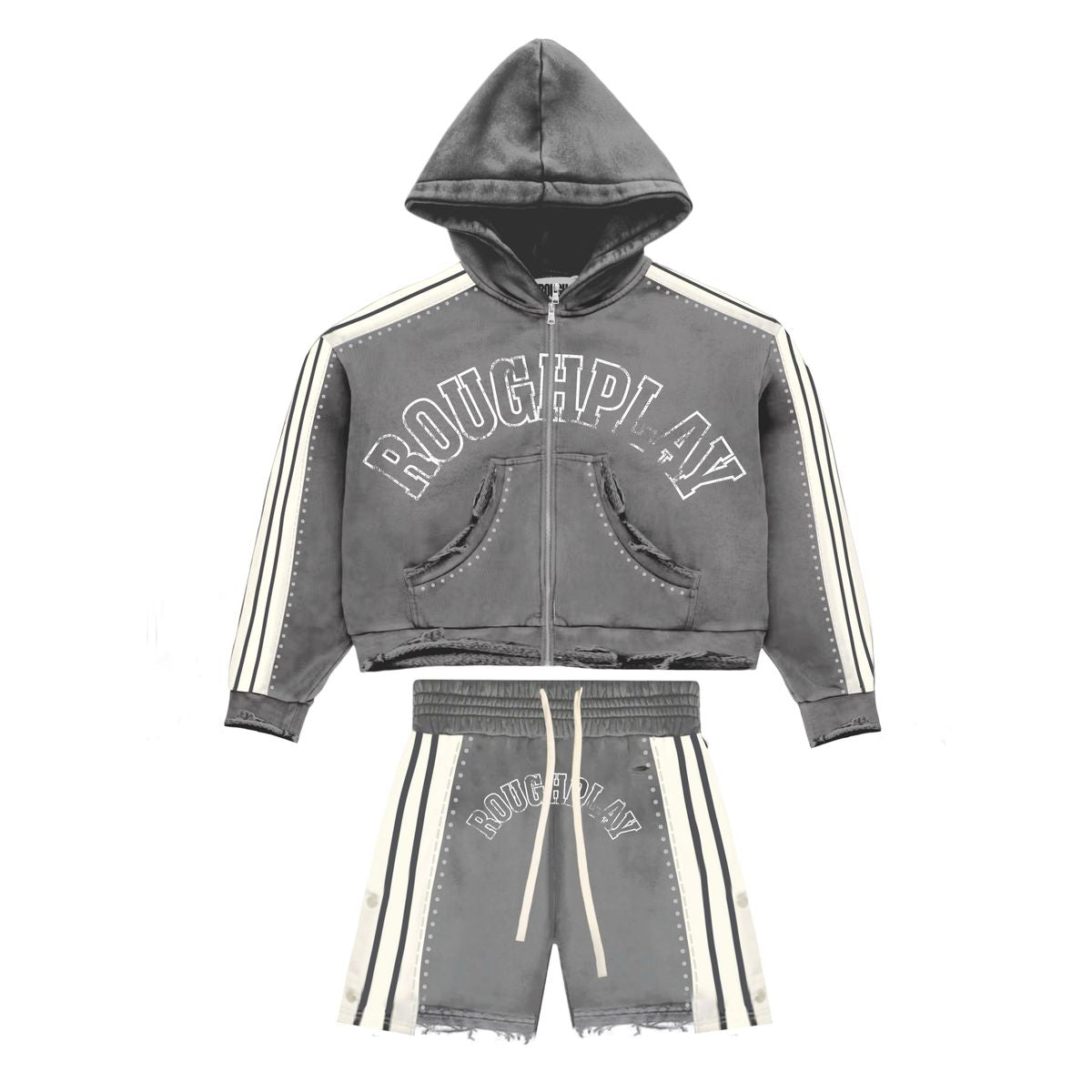 - ROUGPLAY STRIPE SET (GREY)