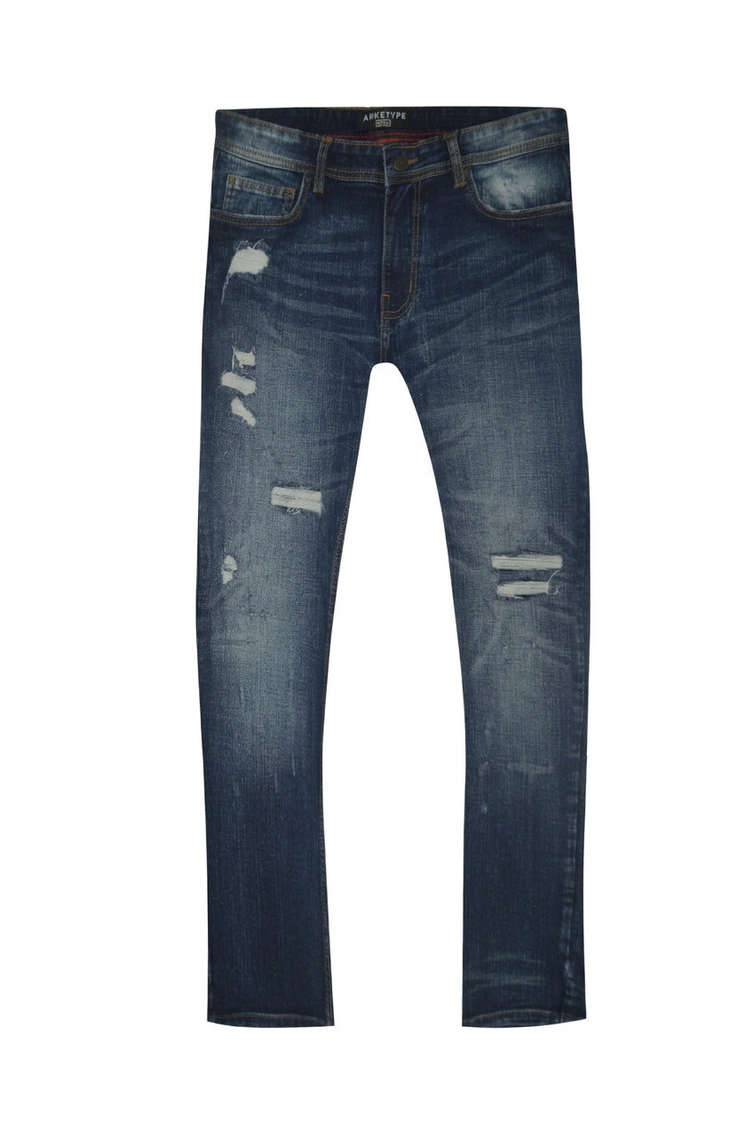 - Dallas Ripped Straight Jeans blue