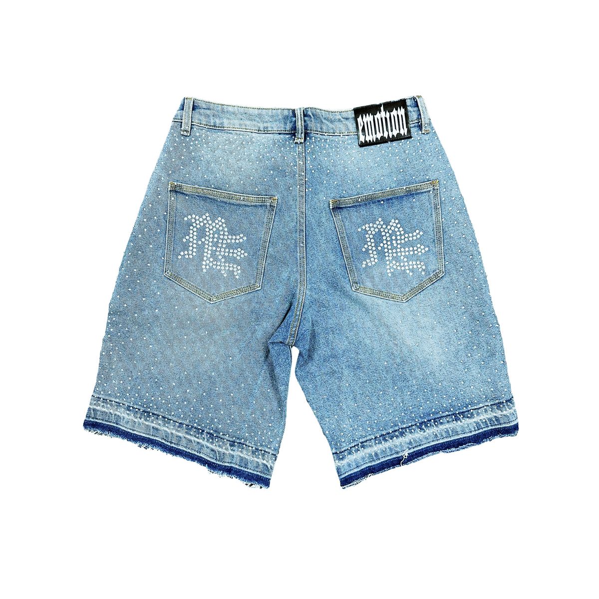 - mixed emotions - ME Rhinestone Denim Shorts