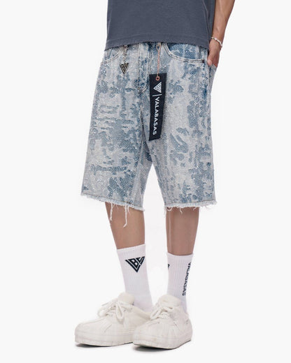 - VALABASAS JEANS - VÉRTIGO SHORT BLUE WHITE 🥶🥶