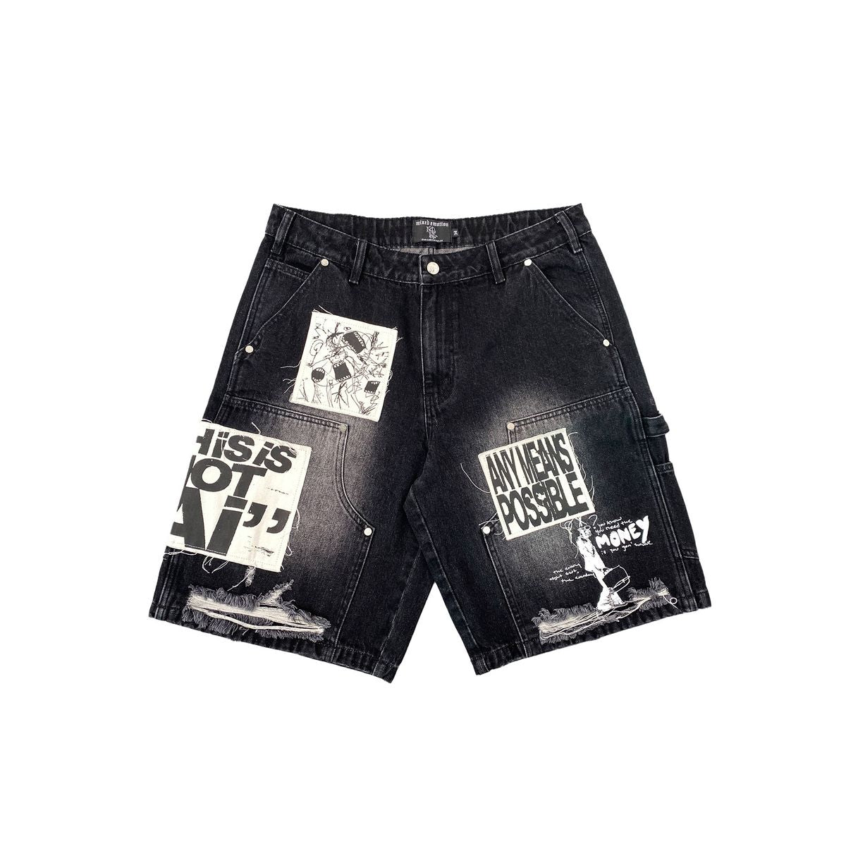 - MIXED EMOTIONS - DENIM SHORTS BLACK IA ✔️