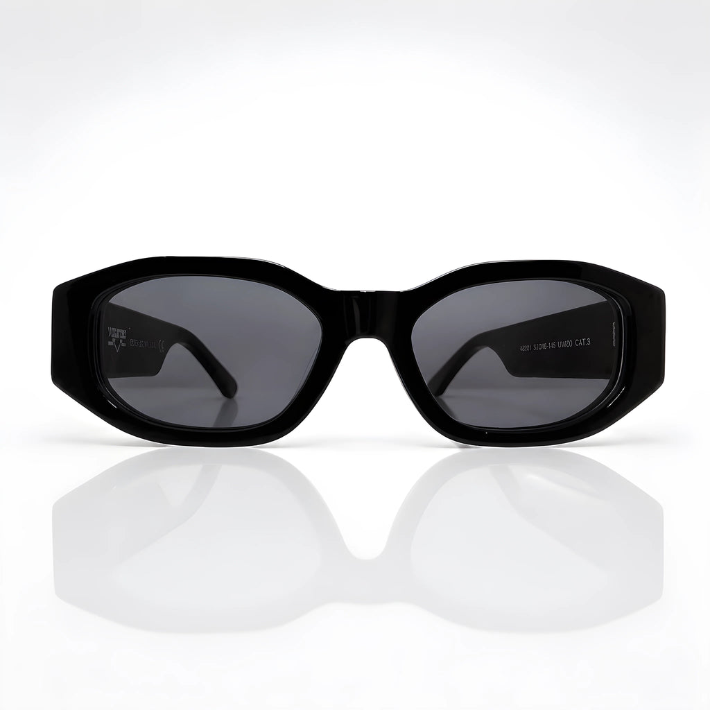 VERIFIED Round-Frame Recycled Acetate Sunglasses 'Black'