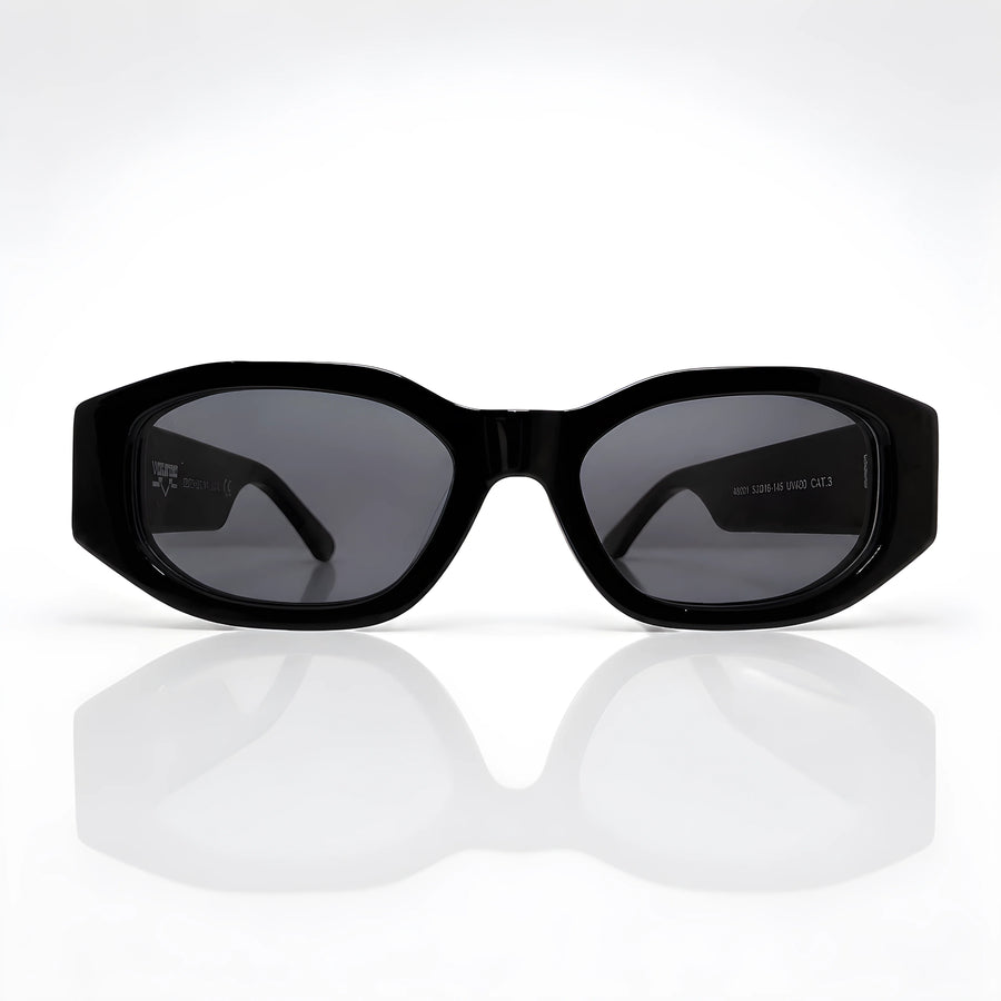 VERIFIED Round-Frame Recycled Acetate Sunglasses 'Black'
