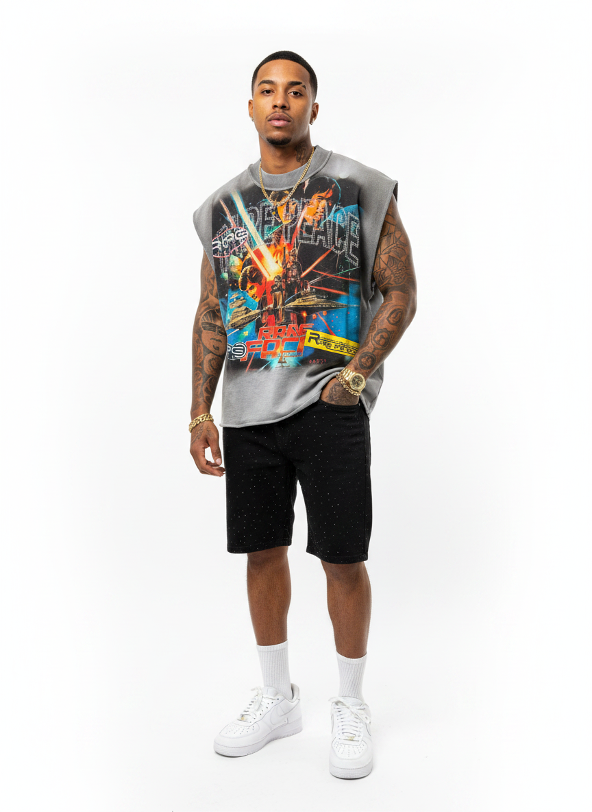 - RARE PEACE - STAR WARS SLEEVELESS TEE W/ RHINESTONE DETAIL ❤️🥶