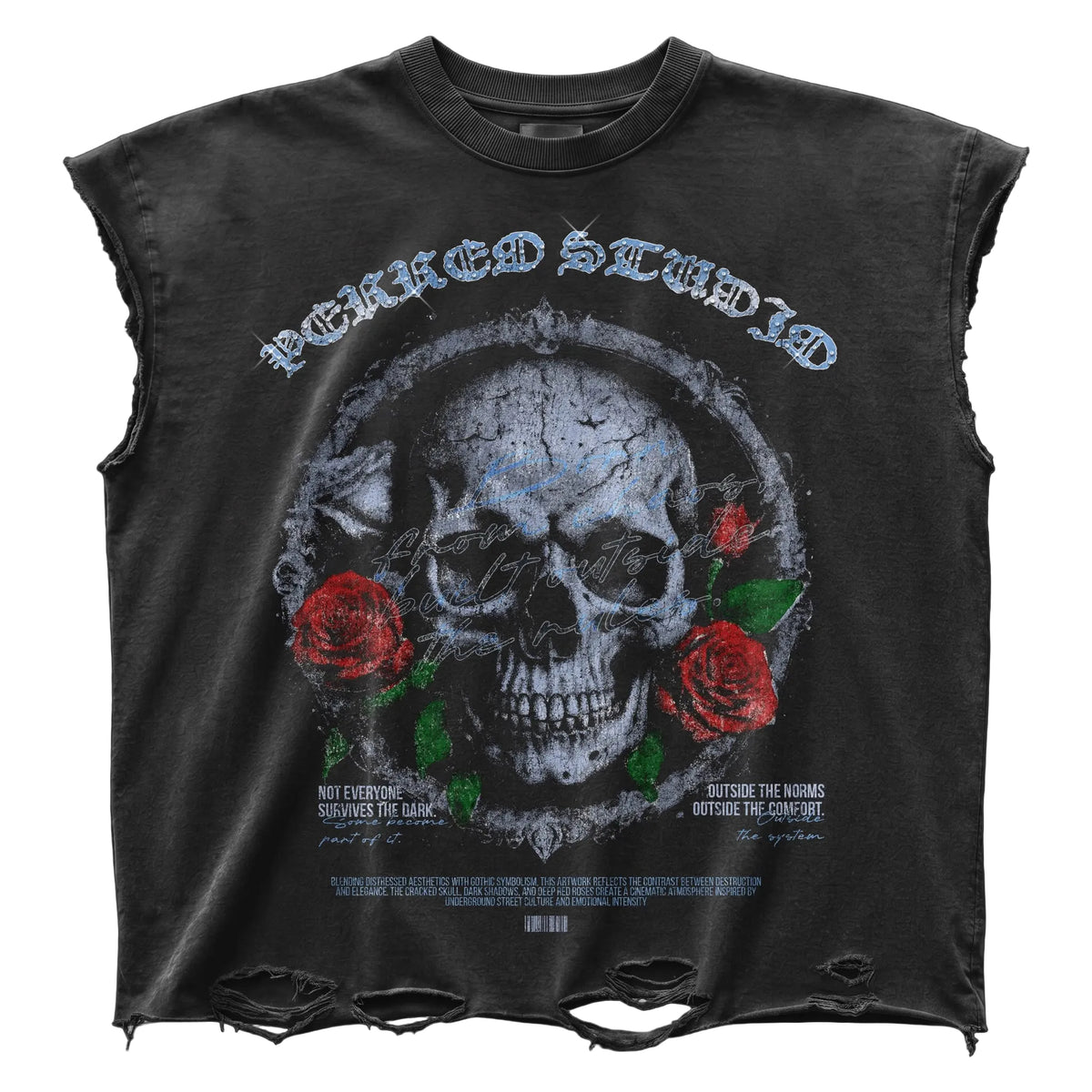 PERREOSTUDIO GOTHIC BLOOM TEE – BLACK
