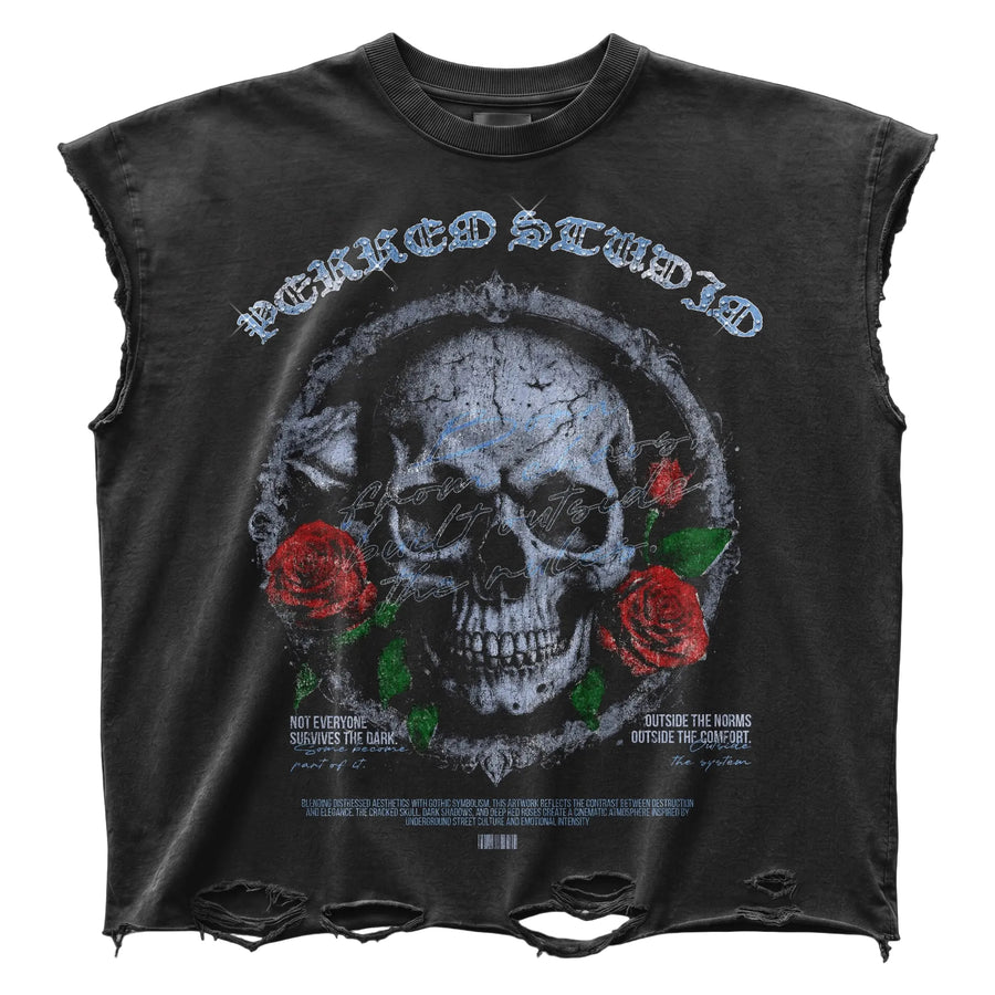 PERREOSTUDIO GOTHIC BLOOM TEE – BLACK