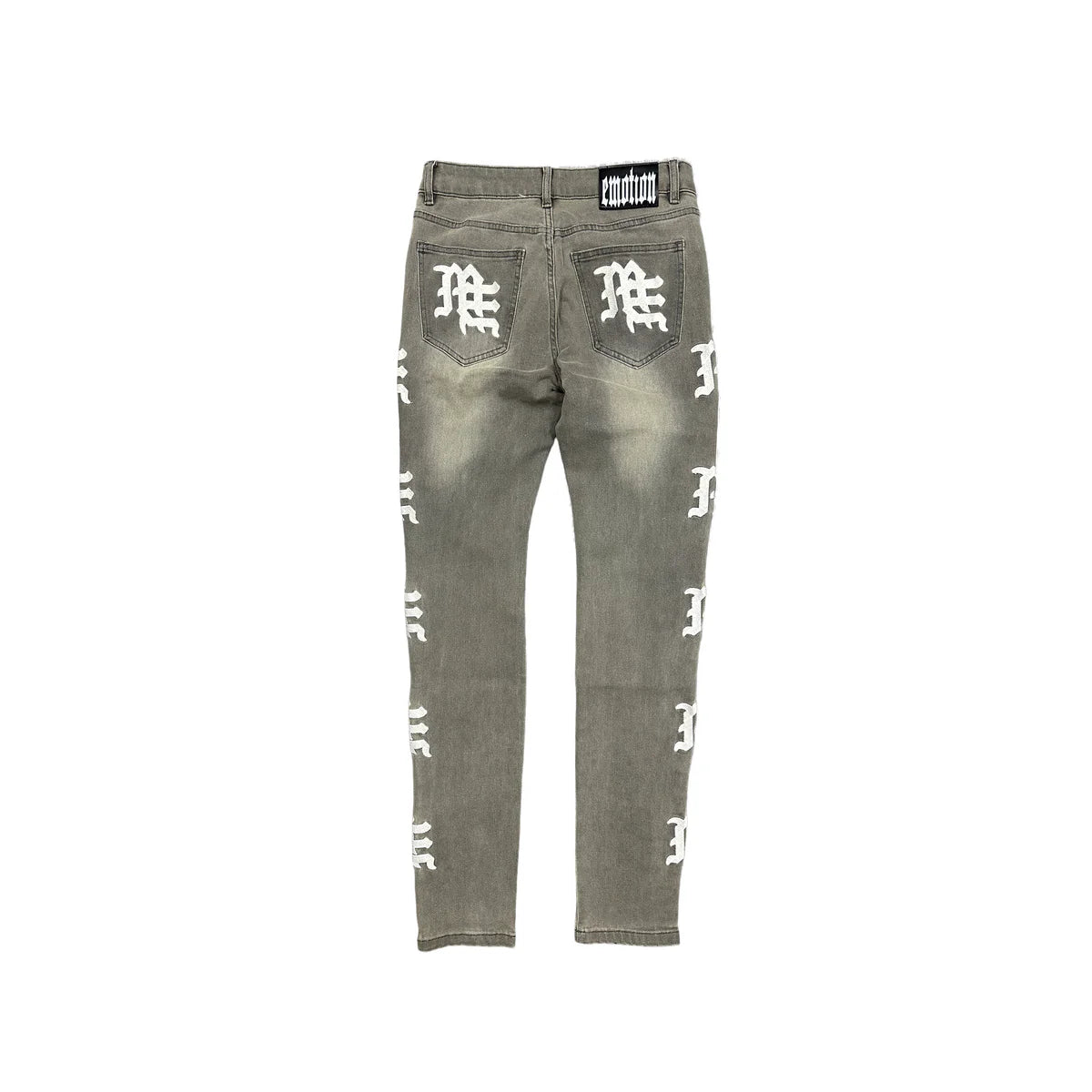 Mixed emotions ‘Ash’ Grey Monogram Denim