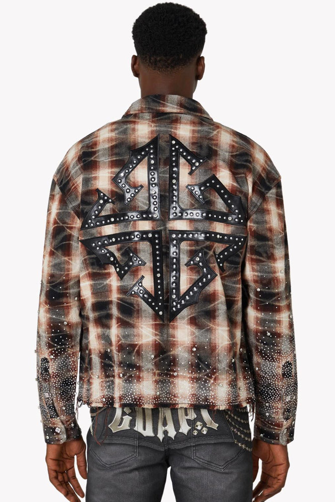 Camisa guapi ( Mocha Rhinestone Flannel)