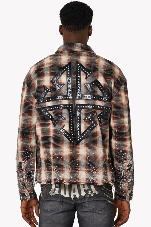 Camisa guapi ( Mocha Rhinestone Flannel)