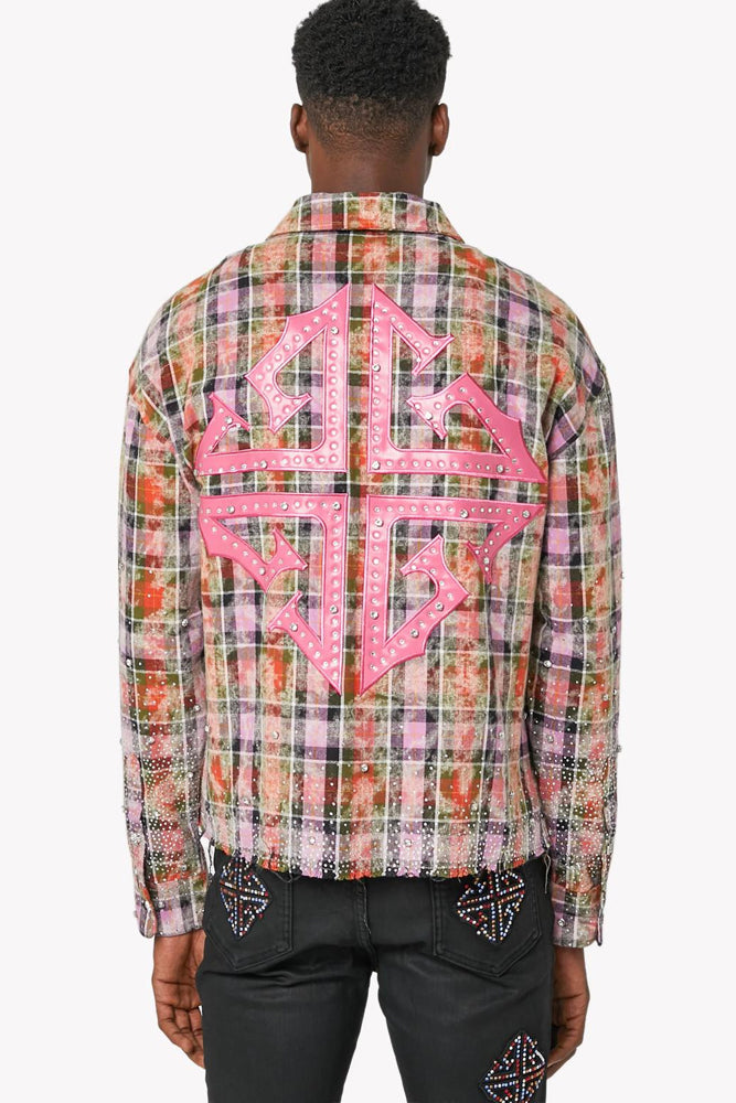 Camisa guapi (Blush Pink Rhinestone Flannel)